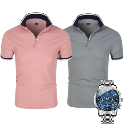 [Buy 2 Pay 1] 2-Pack Premiere Polo Shirts + Exclusive Watch