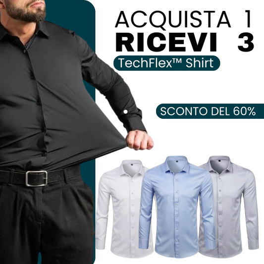 TechFlex™ Shirt – Acquista 1, Ricevi 3 Camicie Senza Pieghe